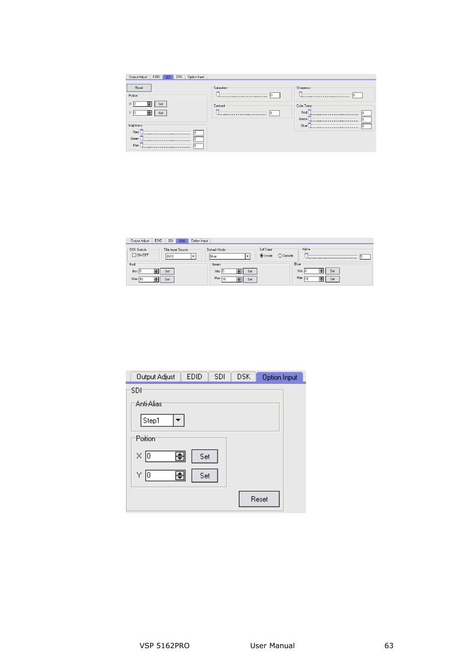 Option input, Communication software guideline | RGBLink VSP 5162PRO User Manual | Page 63 / 114