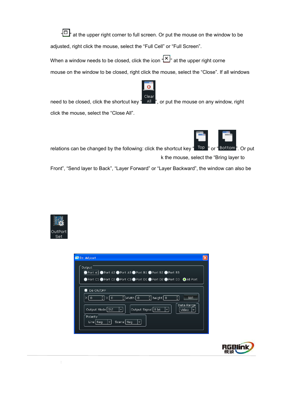 Input/output settings | RGBLink VENUS X2 Quick Start User Manual | Page 18 / 31