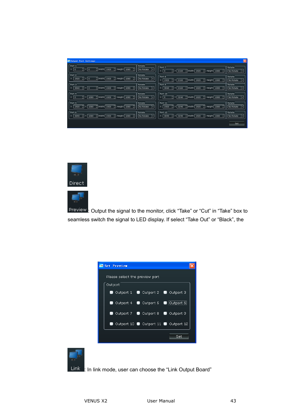 Operating mode, Communication software guideline | RGBLink VENUS X2 User Manual User Manual | Page 43 / 68