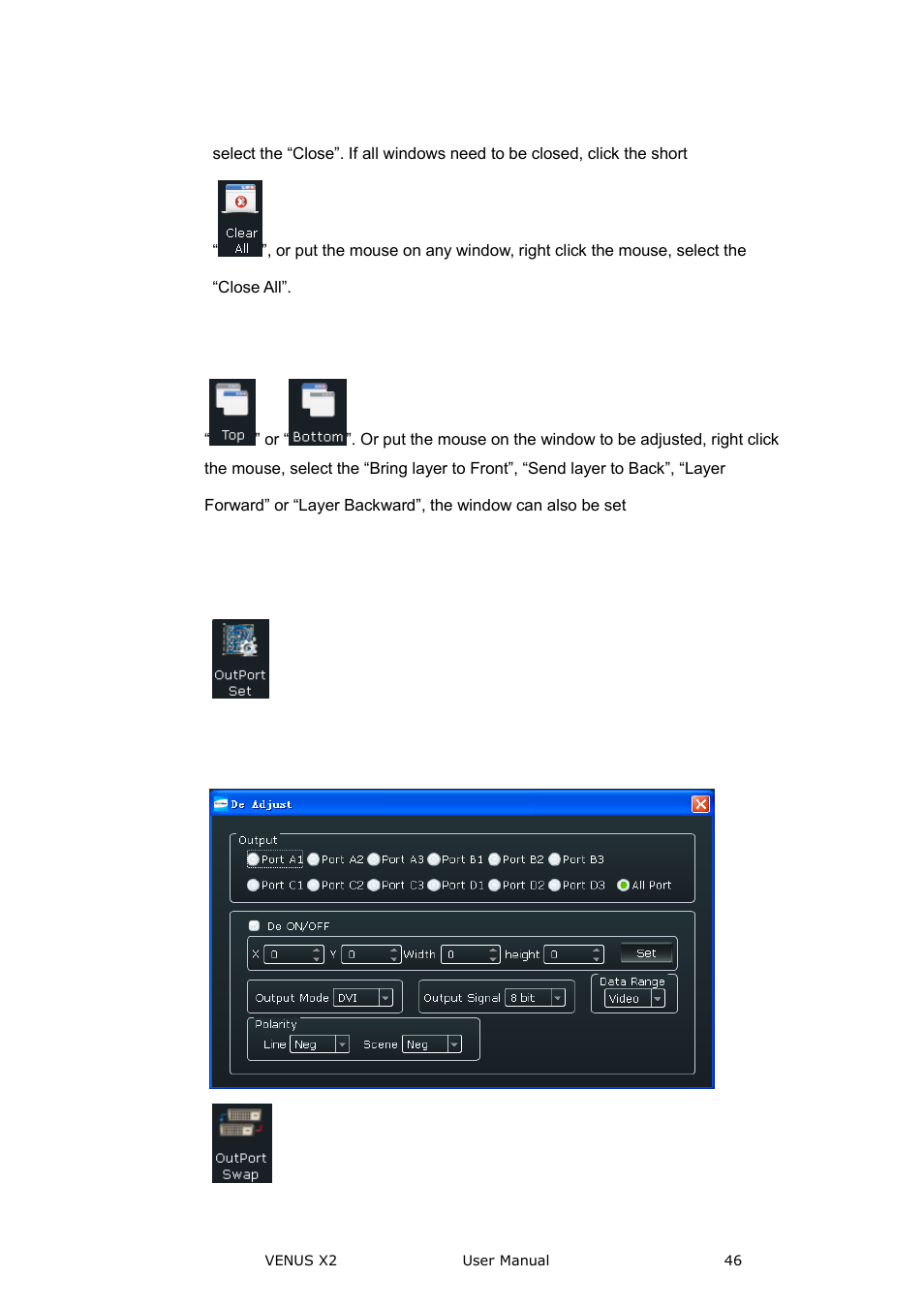 Input/output settings, Communication software guideline | RGBLink VENUS X2 User Manual User Manual | Page 46 / 68