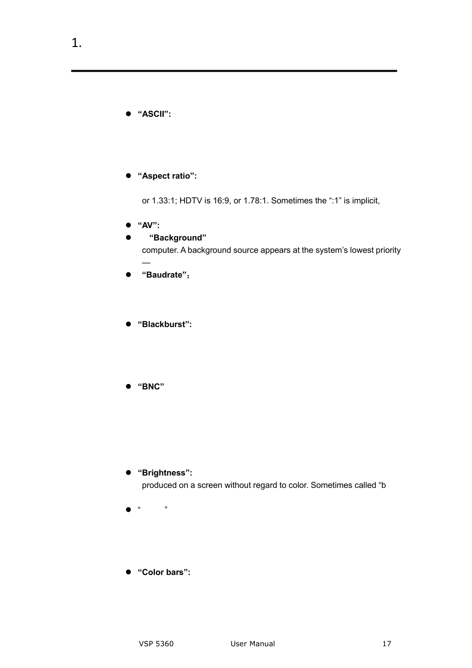 Term and definitions, Terms and definitions, Brief introduction | RGBLink VSP 5360 User Manual | Page 17 / 110