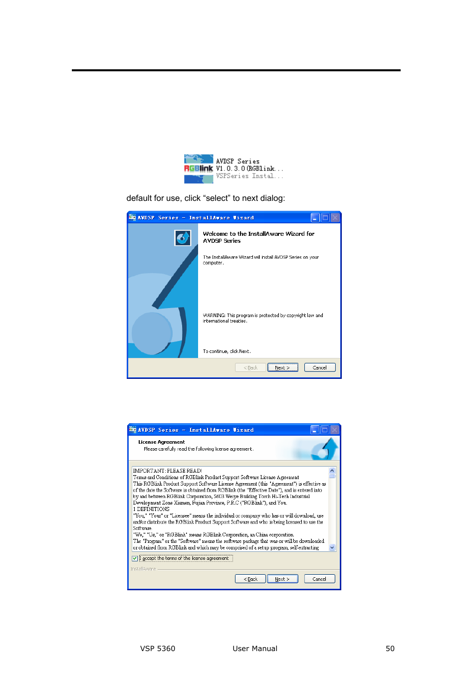 Software installation, Communication software guideline | RGBLink VSP 5360 User Manual | Page 50 / 110