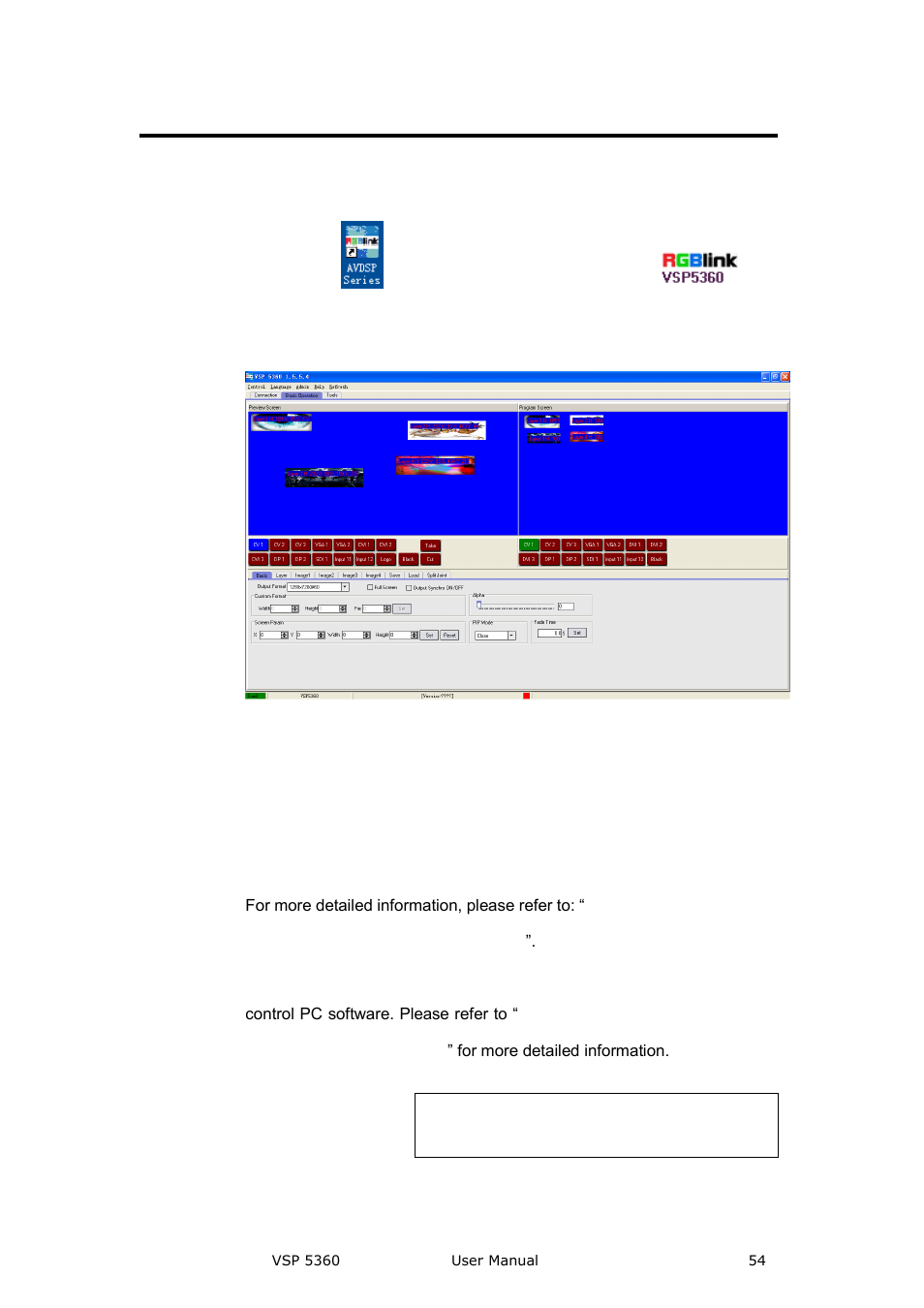 Softwar e operation, Connection, Software operation | Communication software guideline | RGBLink VSP 5360 User Manual | Page 54 / 110