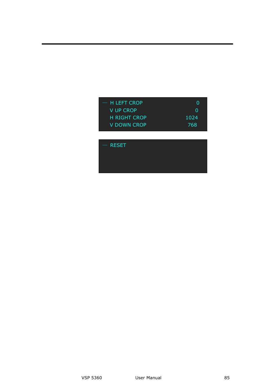 How to crop the image, System setup and operation | RGBLink VSP 5360 User Manual | Page 85 / 110