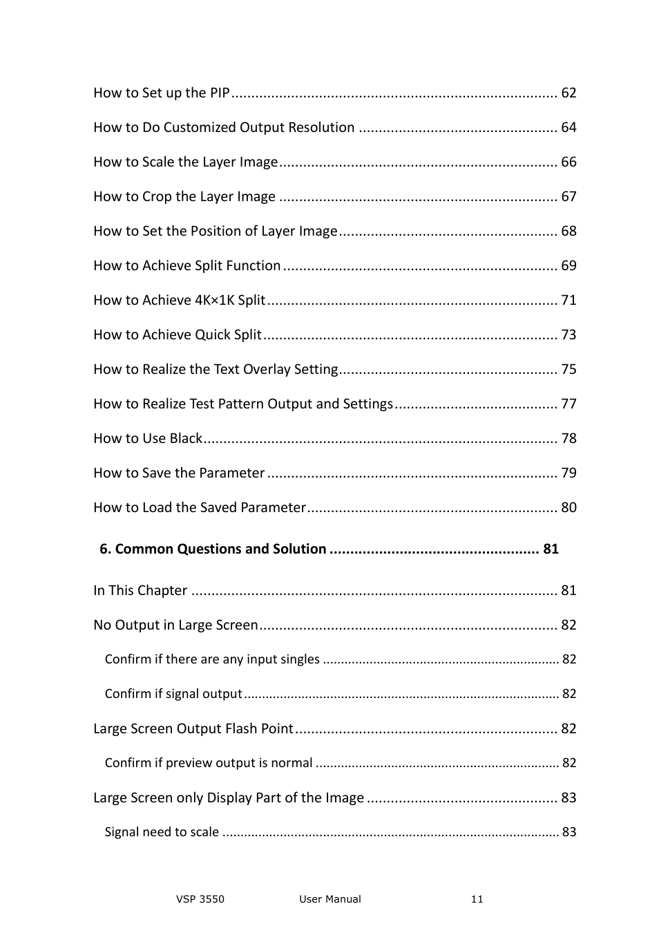 RGBLink VSP 3550S User Manual User Manual | Page 11 / 88