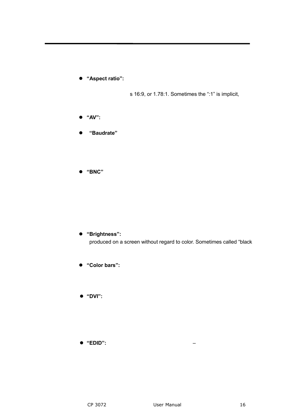 Term and definitions, Terms and definitions, Brief introduction | RGBLink CP 3072 User Manual User Manual | Page 16 / 75