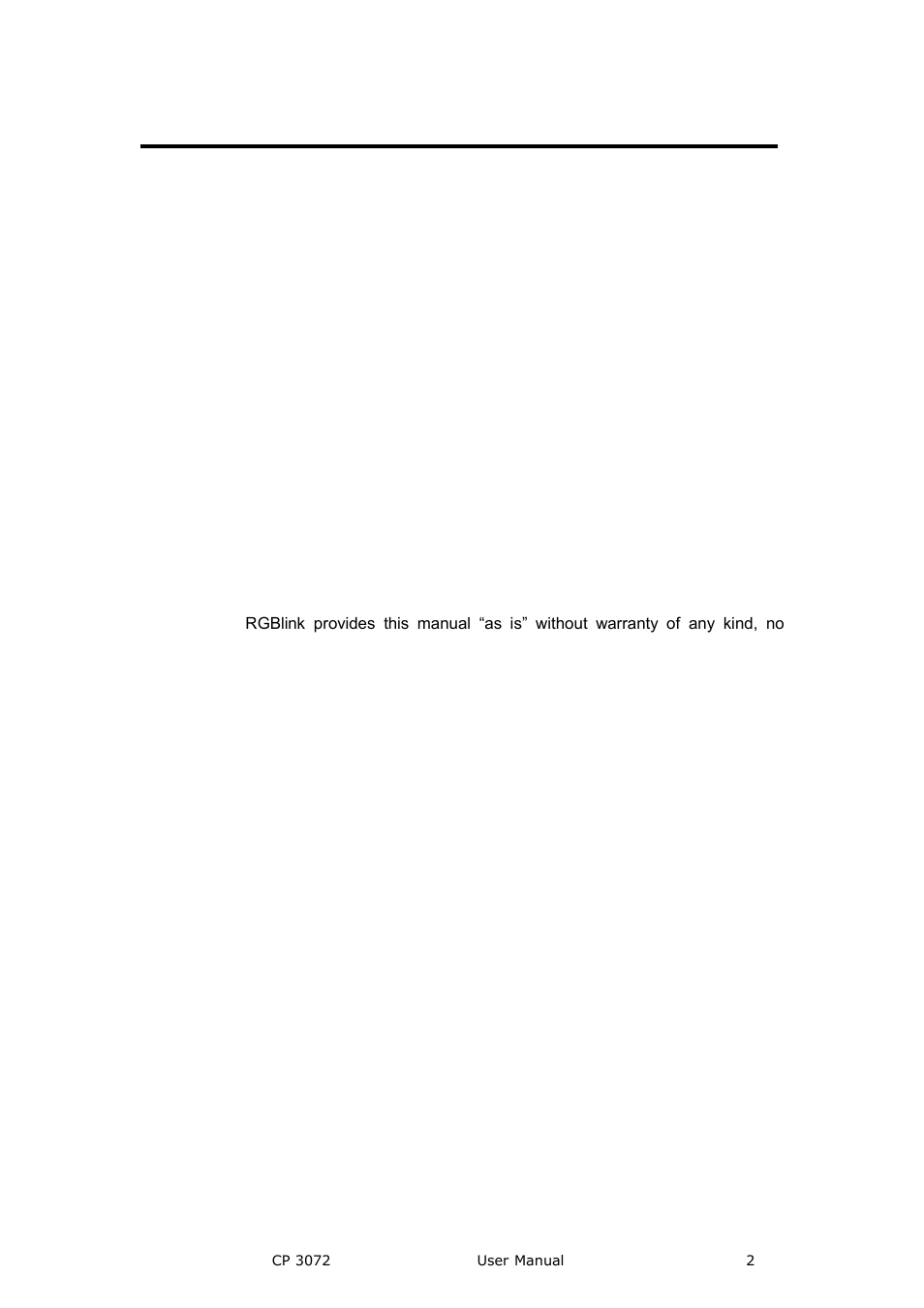 Cp 3072· user manual, Copyright, Notice | Federal communications commission (fcc) statement | RGBLink CP 3072 User Manual User Manual | Page 2 / 75