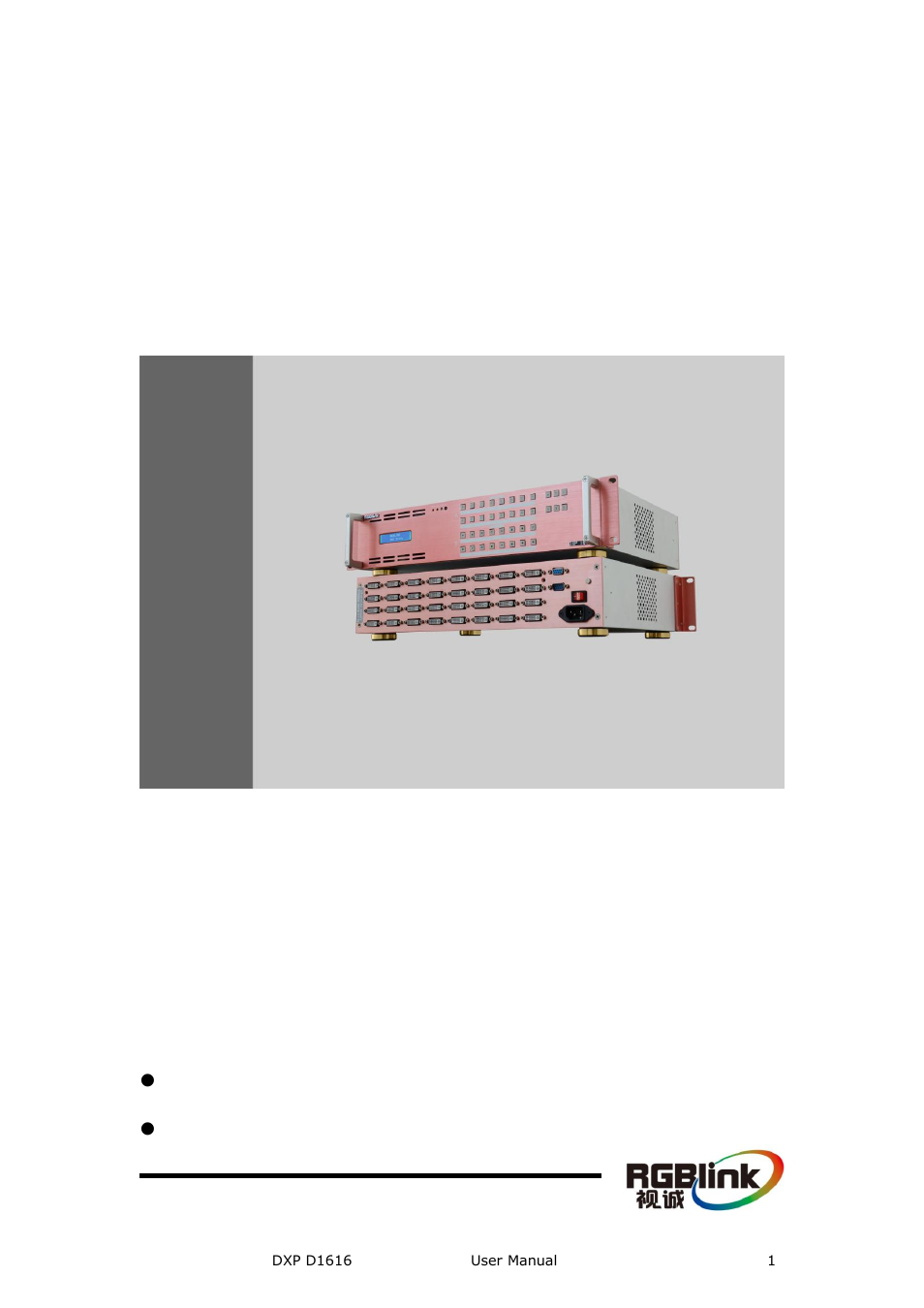 RGBLink DXP D1616 User Manual User Manual | 76 pages