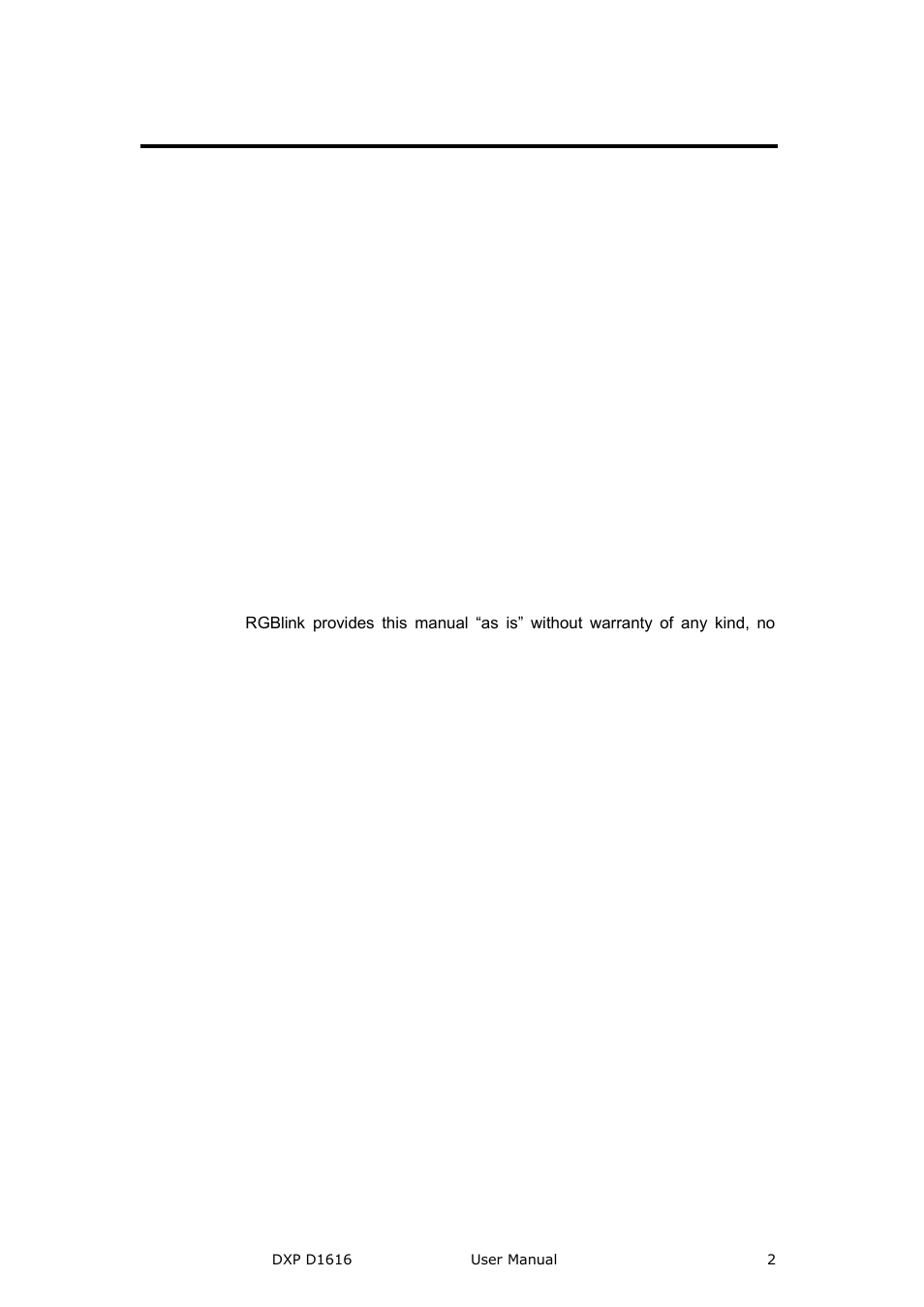 Dxp d1616· user manual, Copyright, Notice | Federal communications commission (fcc) statement | RGBLink DXP D1616 User Manual User Manual | Page 2 / 76