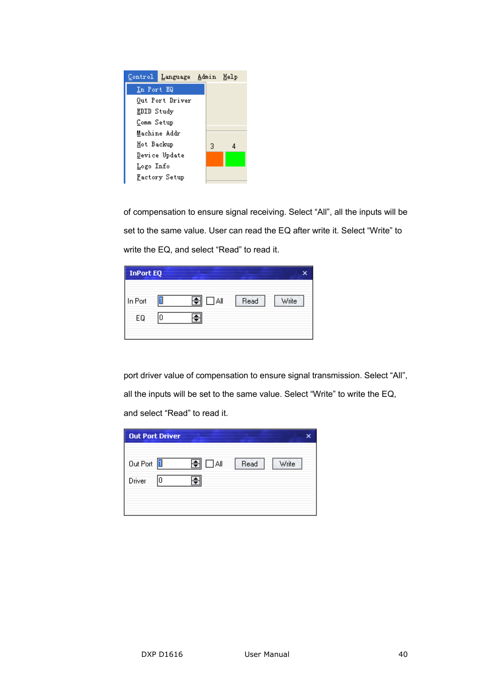 Communication software guideline | RGBLink DXP D1616 User Manual User Manual | Page 40 / 76