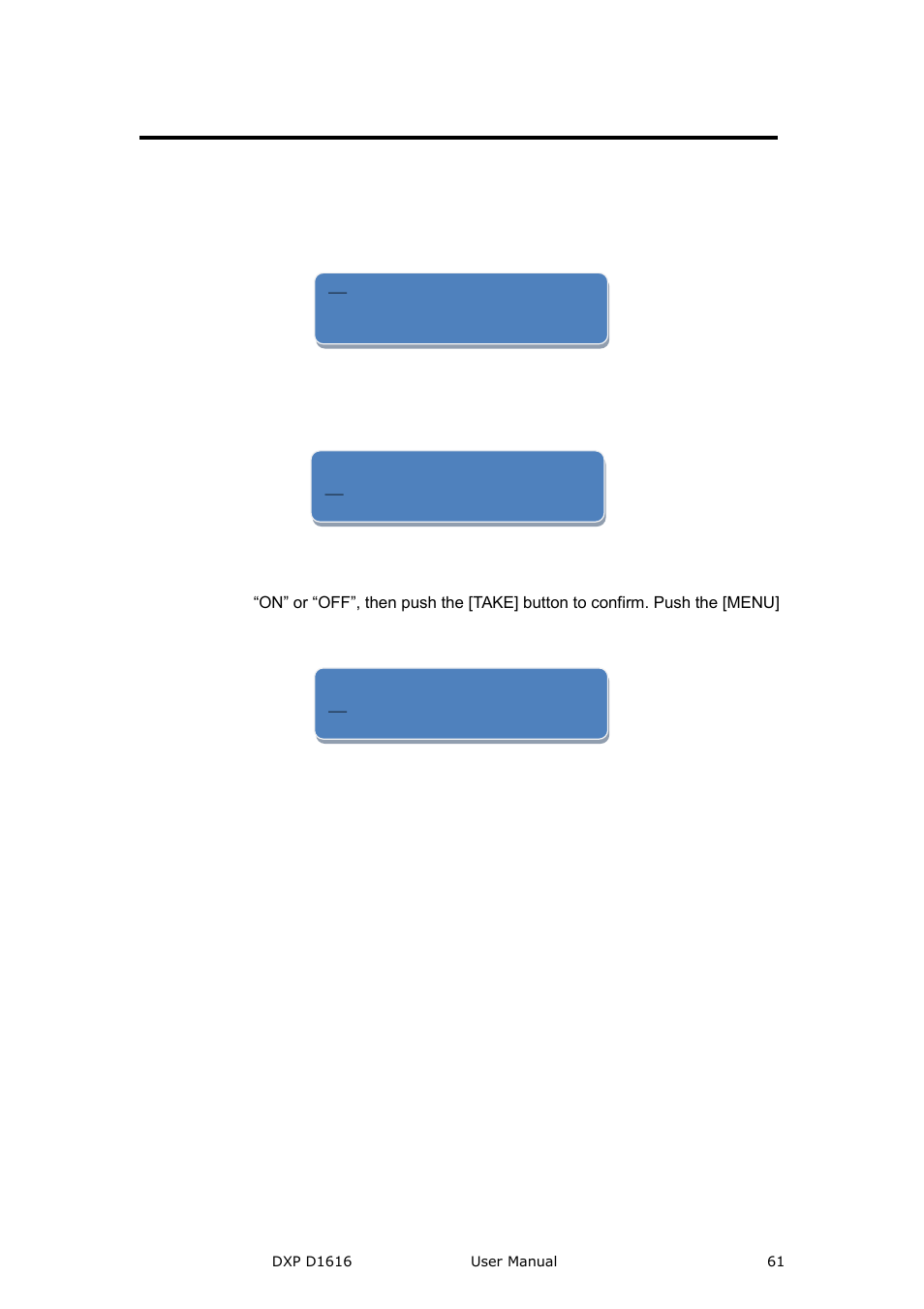 How to lock the front panel, System setup and operations | RGBLink DXP D1616 User Manual User Manual | Page 61 / 76