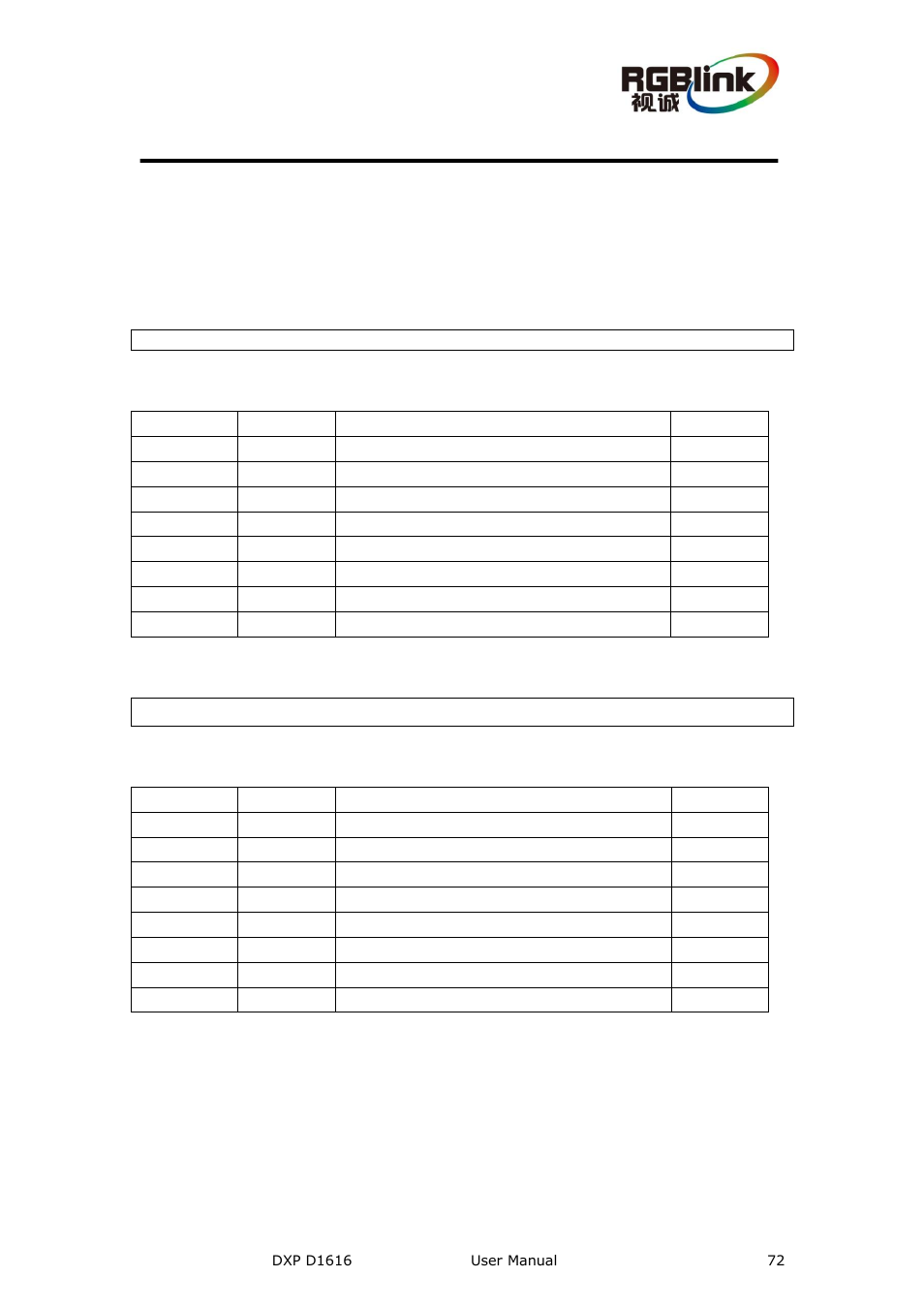 D. serial communication protocol, Serial protocol, Protocol data format | Serial communication protocol | RGBLink DXP D1616 User Manual User Manual | Page 72 / 76