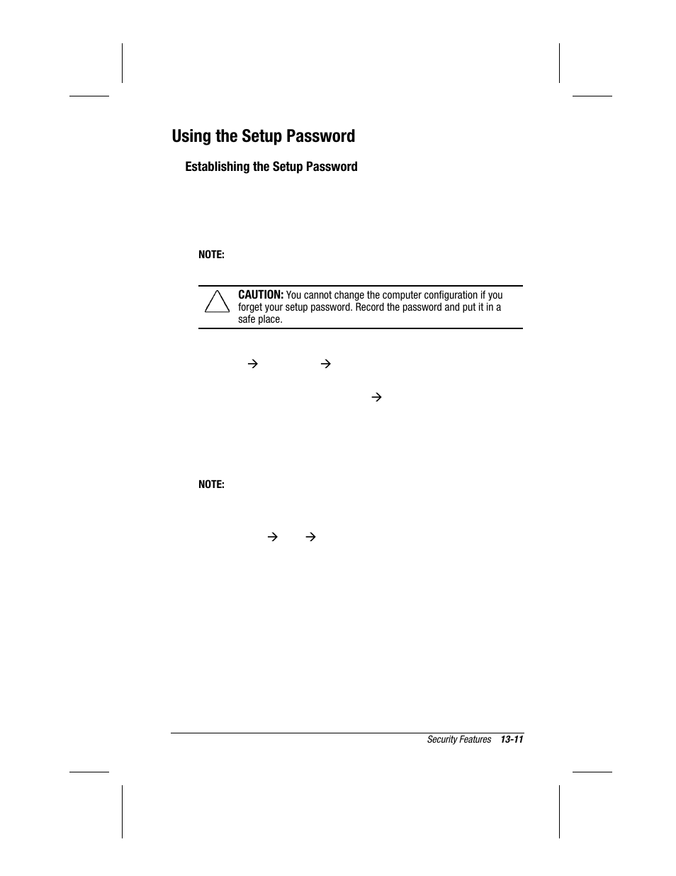 Using the setup password | Compaq 3500 User Manual | Page 109 / 182