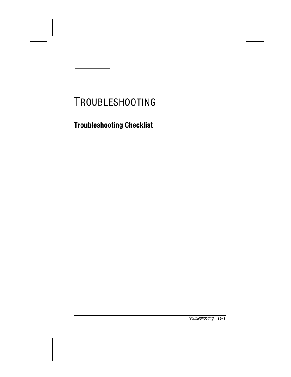 Troubleshooting, Chapter, Roubleshooting | Troubleshooting checklist | Compaq 3500 User Manual | Page 132 / 182