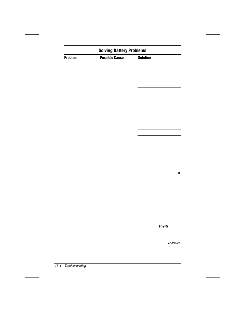 Solving battery problems | Compaq 3500 User Manual | Page 135 / 182
