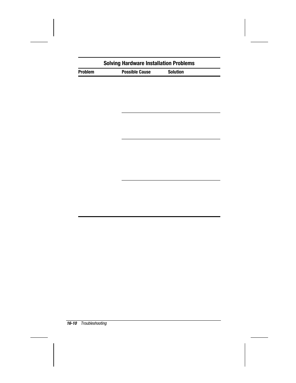 Solving hardware installation problems | Compaq 3500 User Manual | Page 141 / 182