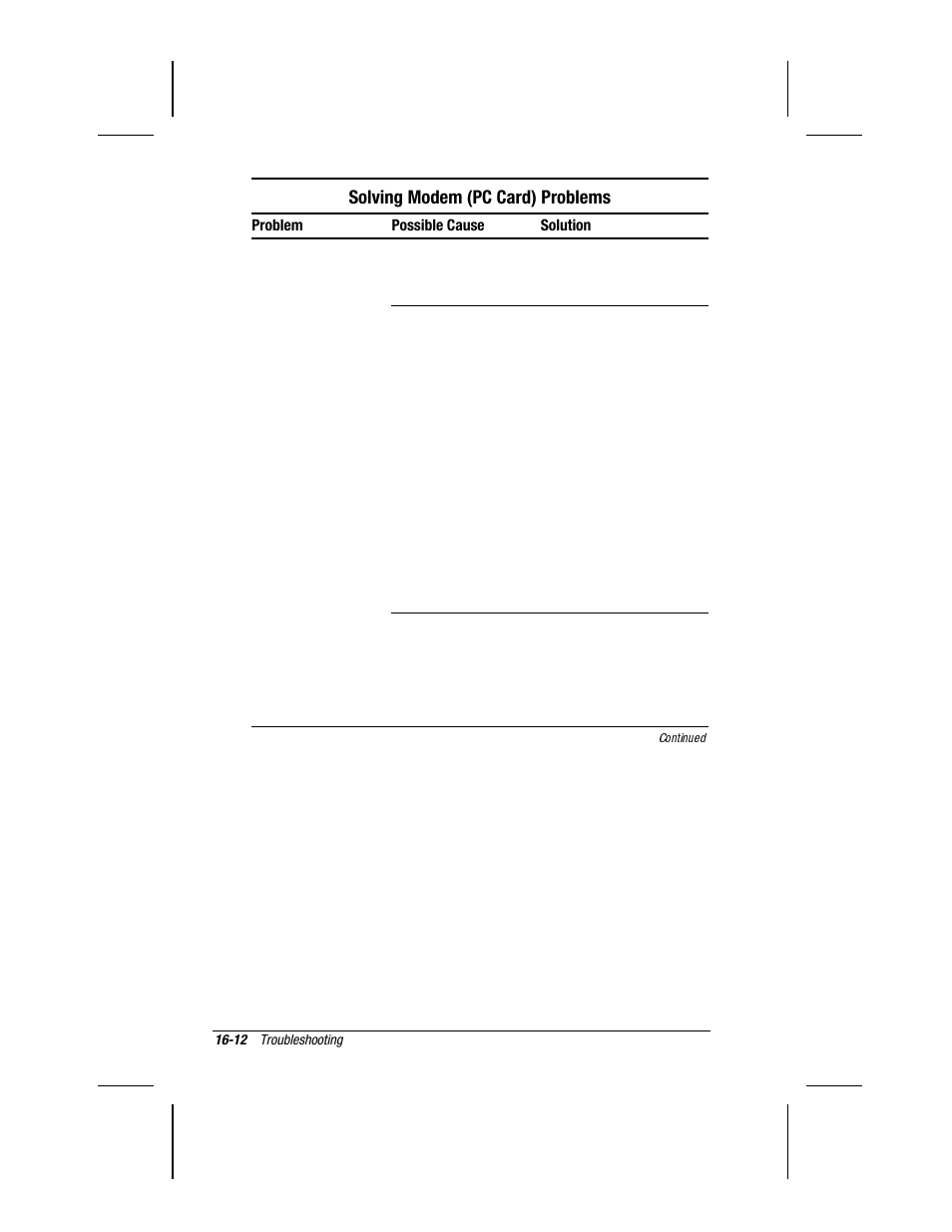 Solving modem (pc card) problems | Compaq 3500 User Manual | Page 143 / 182