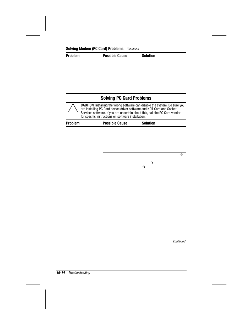 Solving pc card problems | Compaq 3500 User Manual | Page 145 / 182