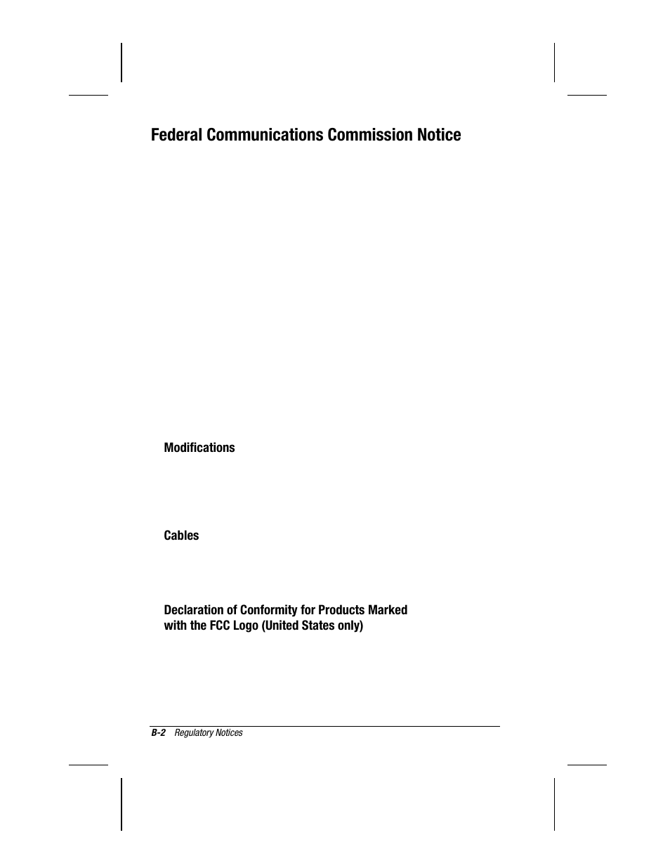 Federal communications commission notice | Compaq 3500 User Manual | Page 166 / 182