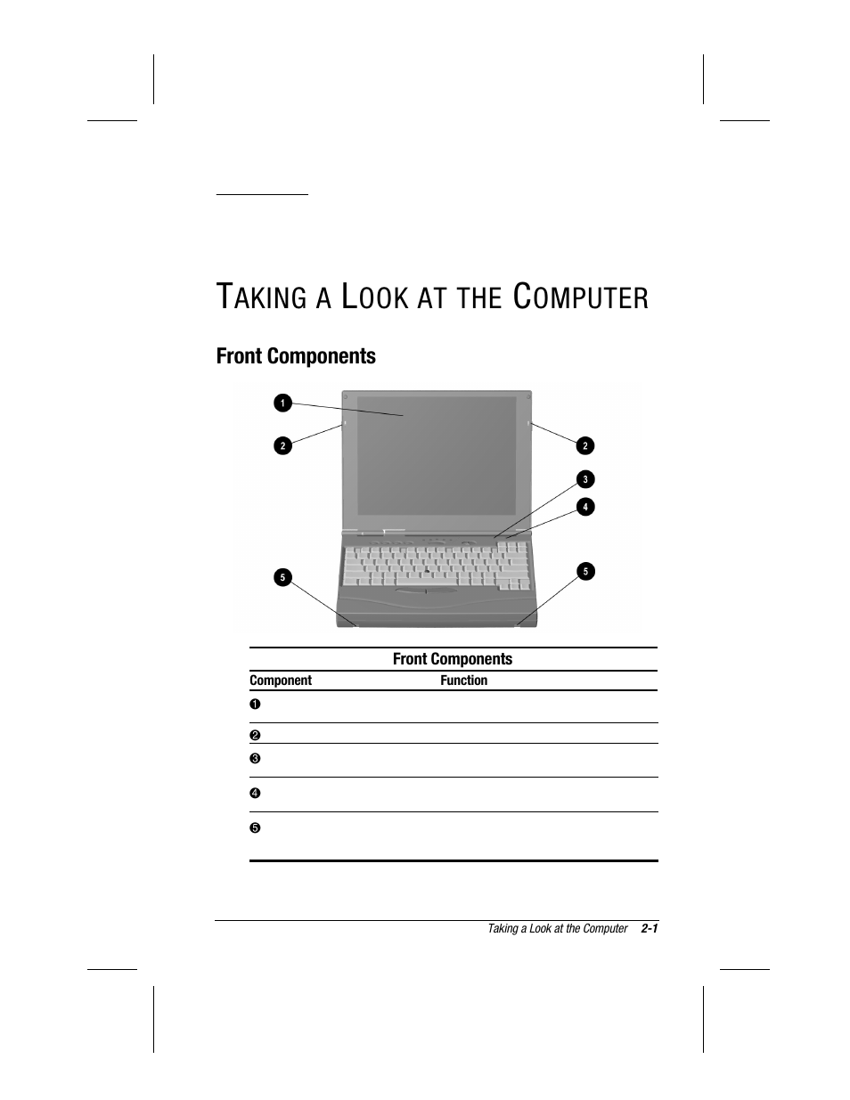 Taking a look at the computer, Chapter, Aking a | Ook at the, Omputer | Compaq 3500 User Manual | Page 19 / 182