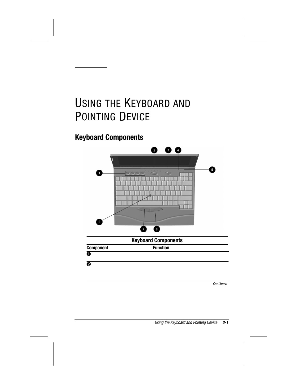 Using the keyboard and pointing device, Chapter, Sing the | Eyboard and, Ointing, Evice | Compaq 3500 User Manual | Page 25 / 182