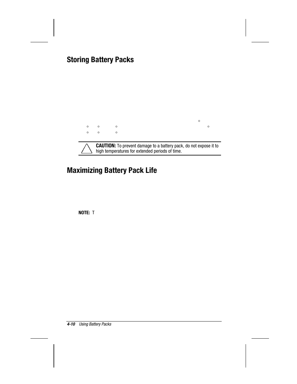 Storing battery packs, Maximizing battery pack life | Compaq 3500 User Manual | Page 46 / 182
