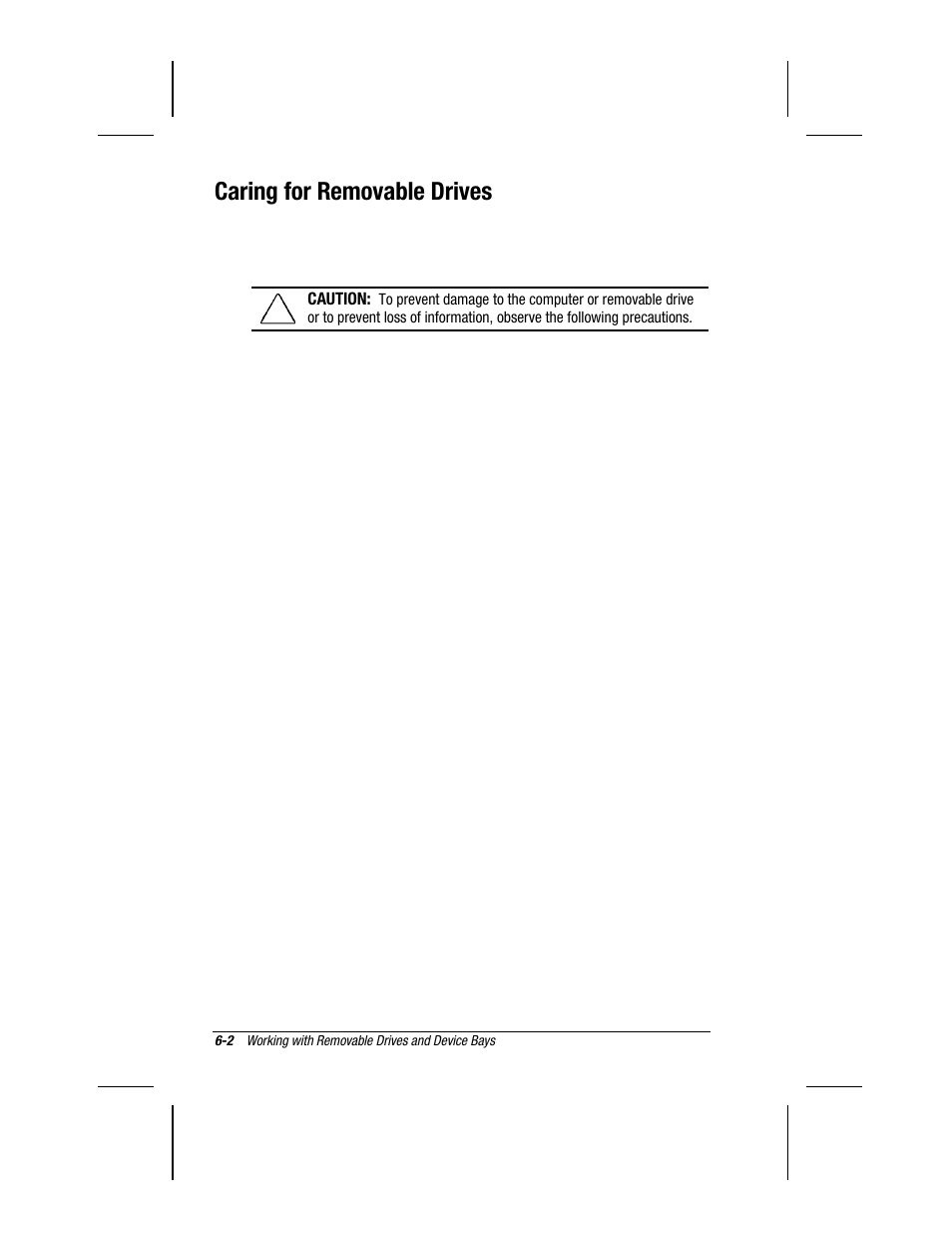 Caring for removable drives | Compaq 3500 User Manual | Page 61 / 182