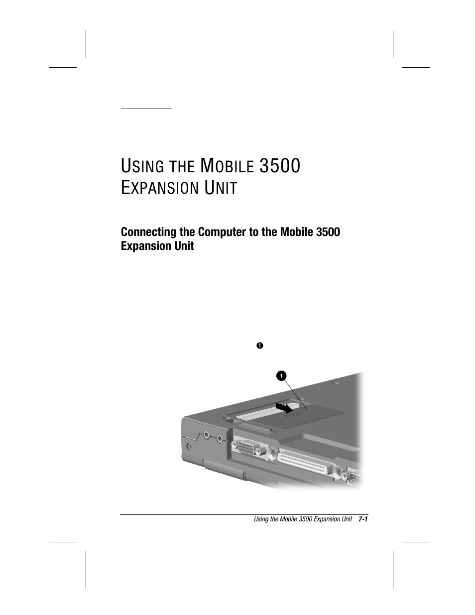 Using the mobile 3500 expansion unit, 3500 e, Chapter | Sing the, Obile, Xpansion | Compaq 3500 User Manual | Page 65 / 182