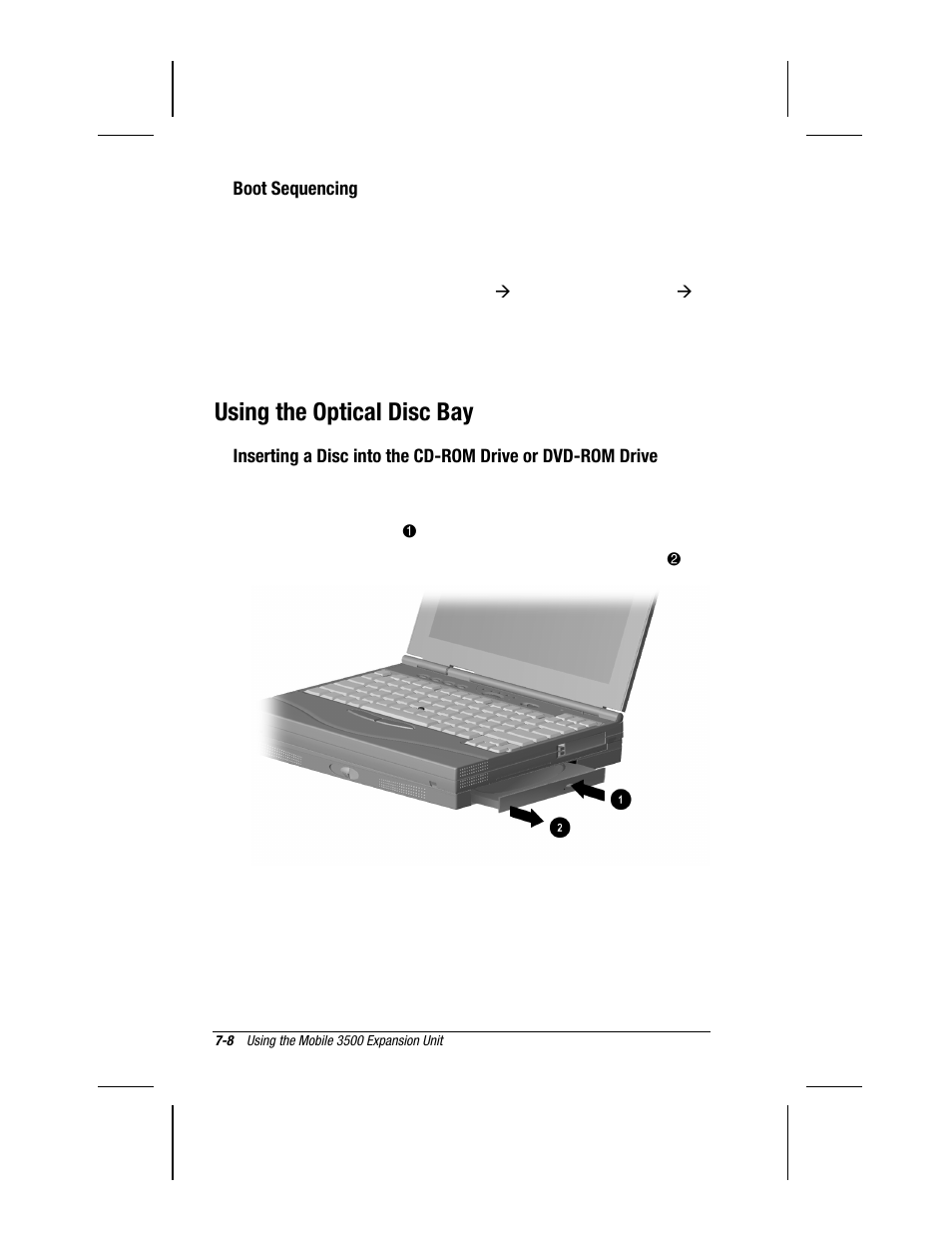 Using the optical disc bay | Compaq 3500 User Manual | Page 72 / 182