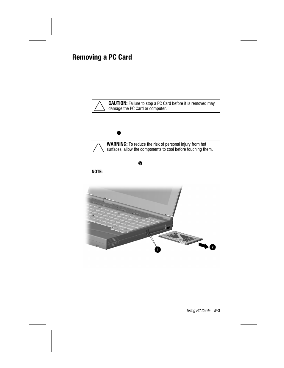 Removing a pc card | Compaq 3500 User Manual | Page 84 / 182