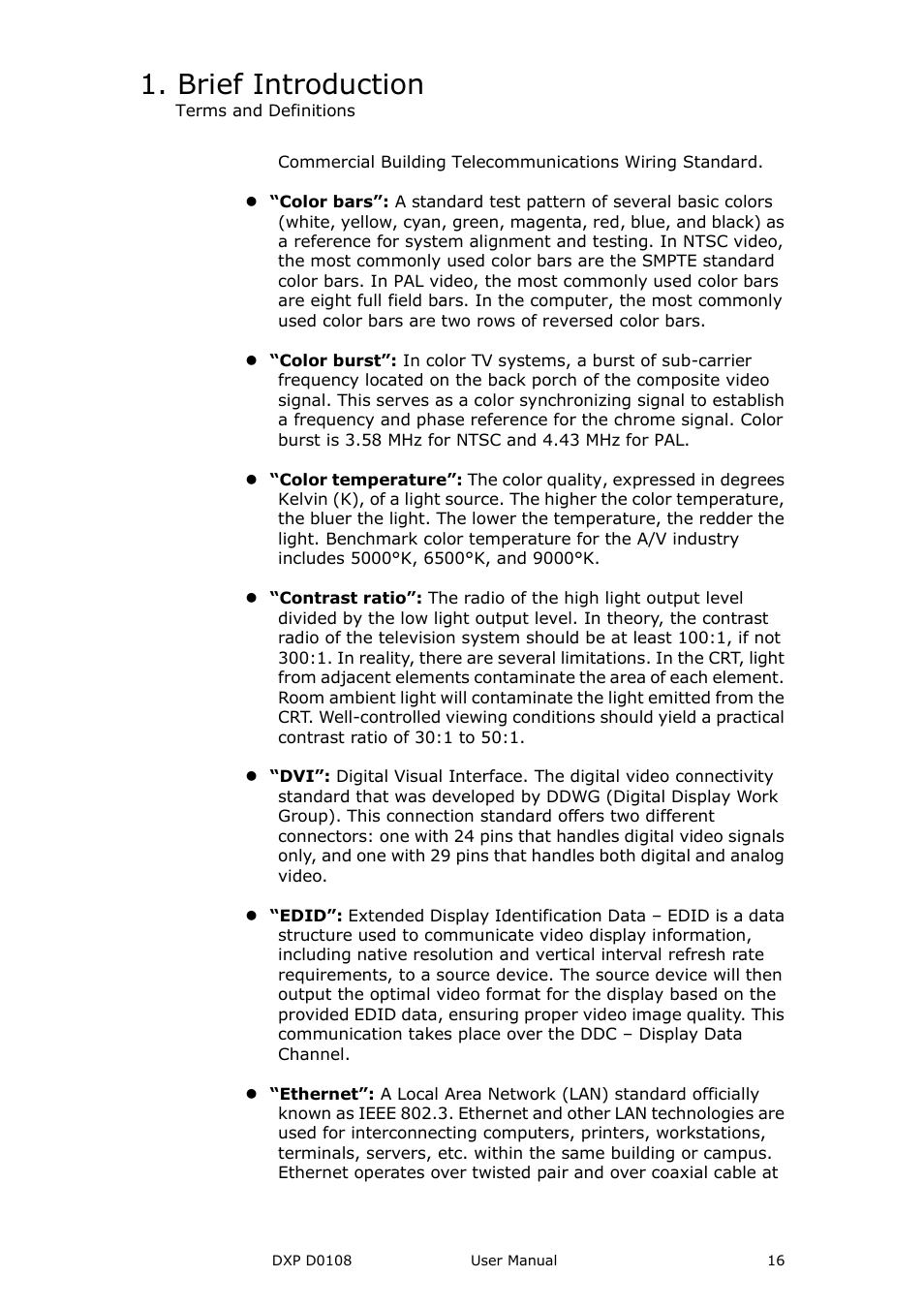 Brief introduction | RGBLink DXP D0108 User Manual User Manual | Page 16 / 31