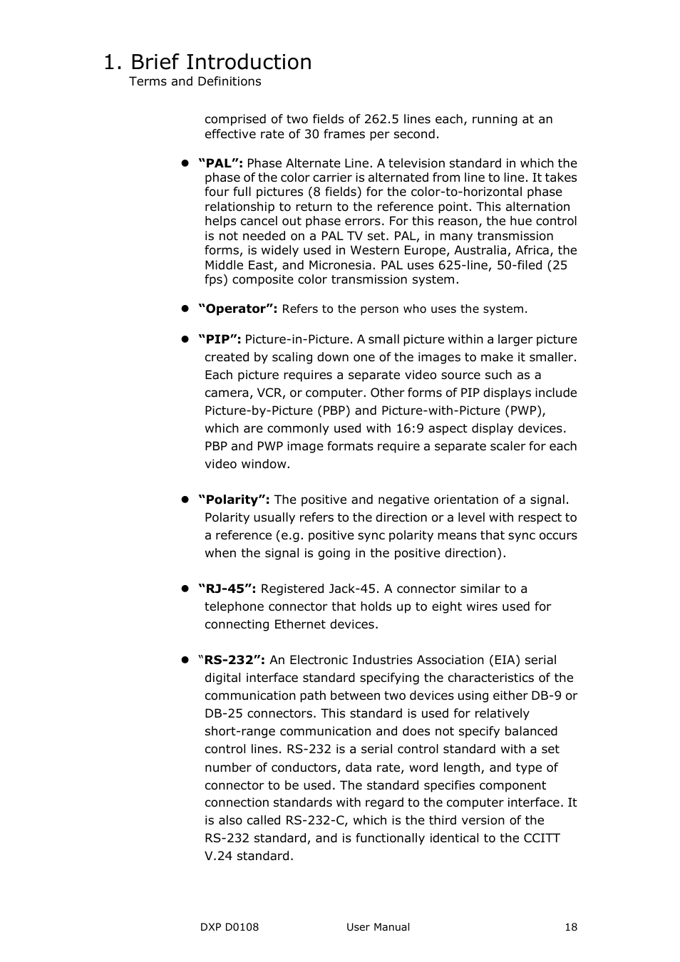 Brief introduction | RGBLink DXP D0108 User Manual User Manual | Page 18 / 31