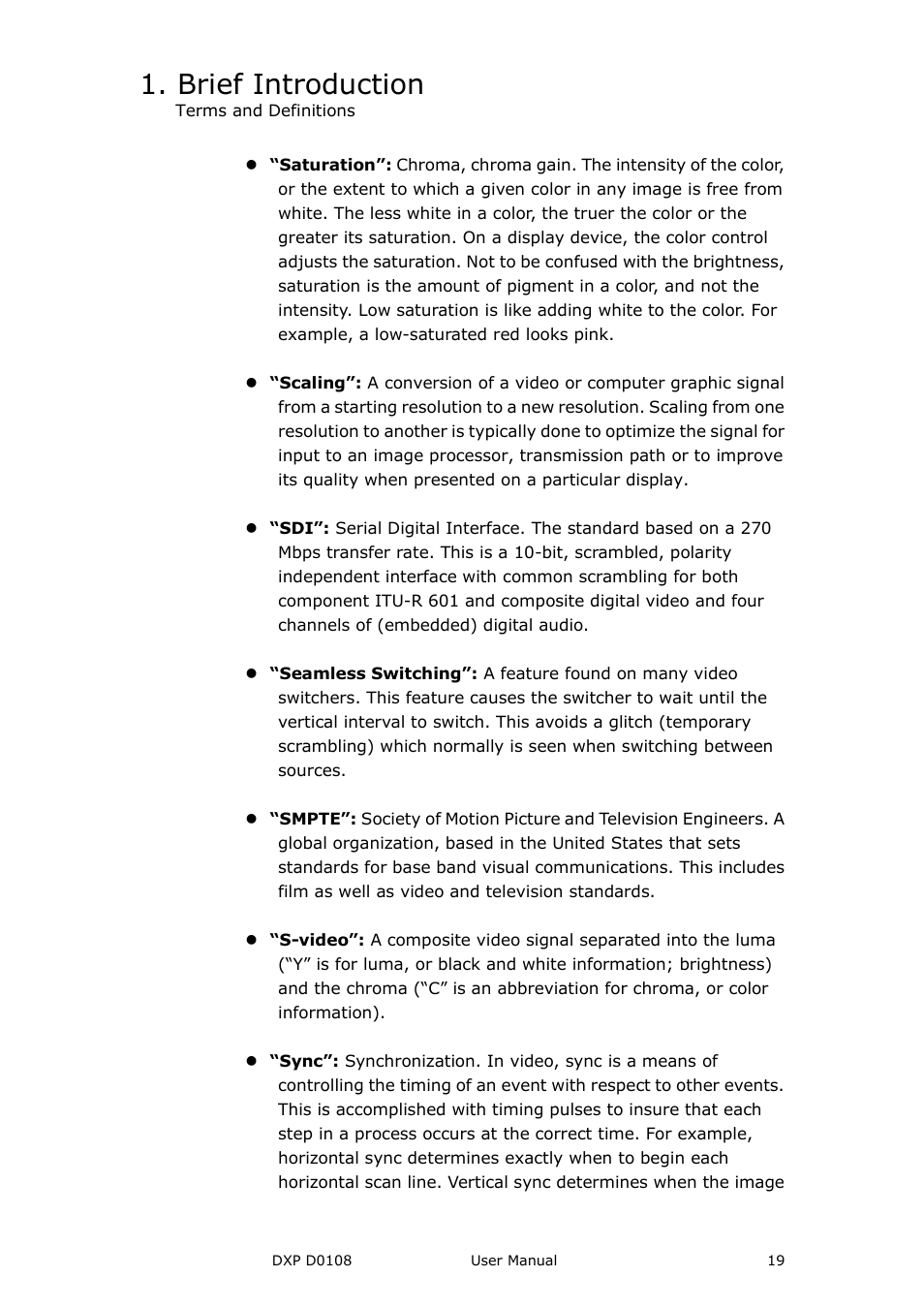 Brief introduction | RGBLink DXP D0108 User Manual User Manual | Page 19 / 31