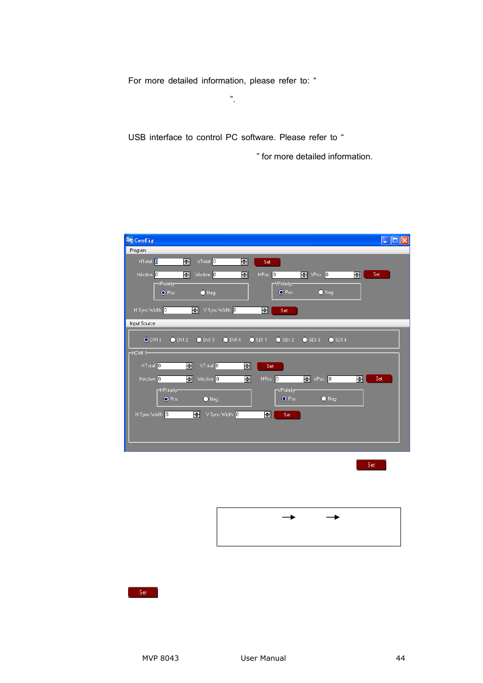 Control, Cofig, Communication software guideline | RGBLink MVP 8043 User Manual User Manual | Page 44 / 85