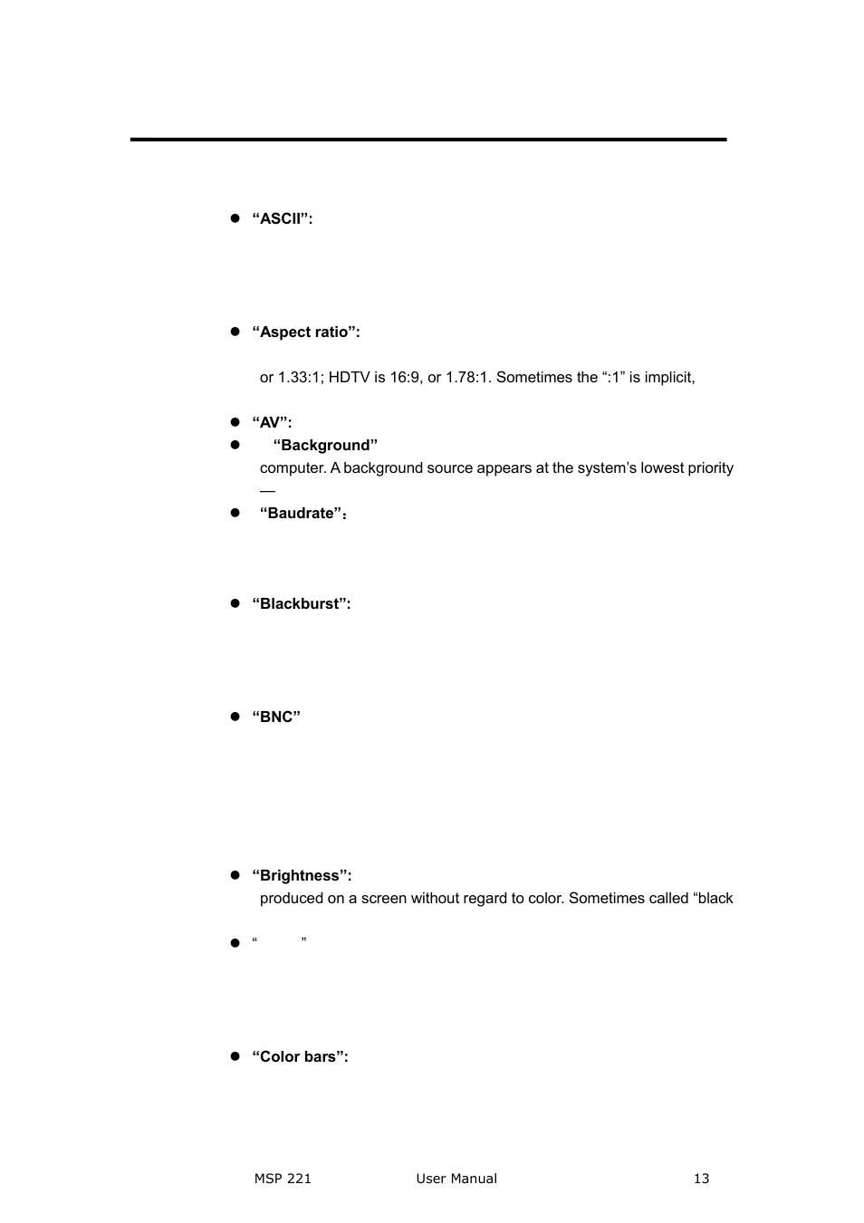 Term and definitions, Terms and definitions, Brief introduction | RGBLink MSP 221 User Manual User Manual | Page 13 / 34