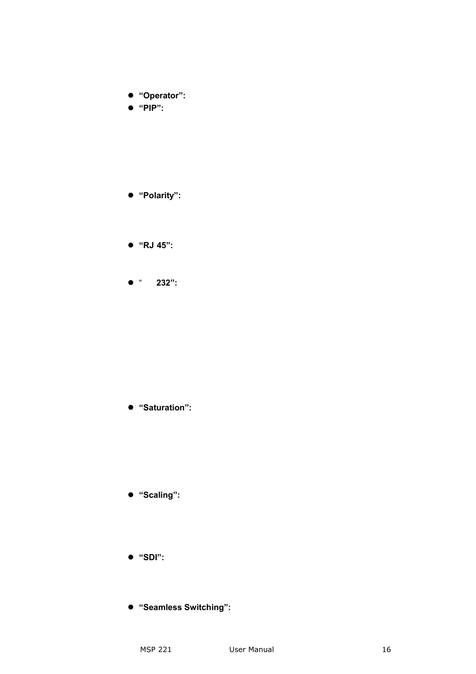 Brief introduction | RGBLink MSP 221 User Manual User Manual | Page 16 / 34