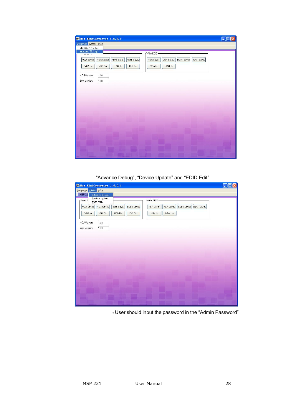 Admin | RGBLink MSP 221 User Manual User Manual | Page 28 / 34