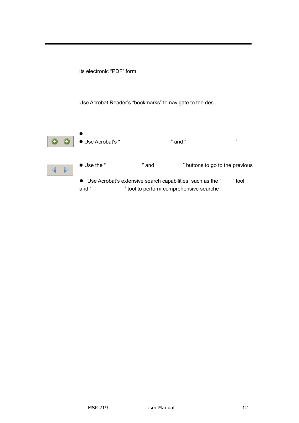Manual usage, Brief introduction, Navigation | Catalogue and index | RGBLink MSP 219 User Manual User Manual | Page 12 / 31