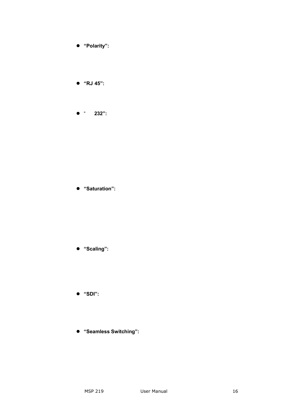 Brief introduction | RGBLink MSP 219 User Manual User Manual | Page 16 / 31