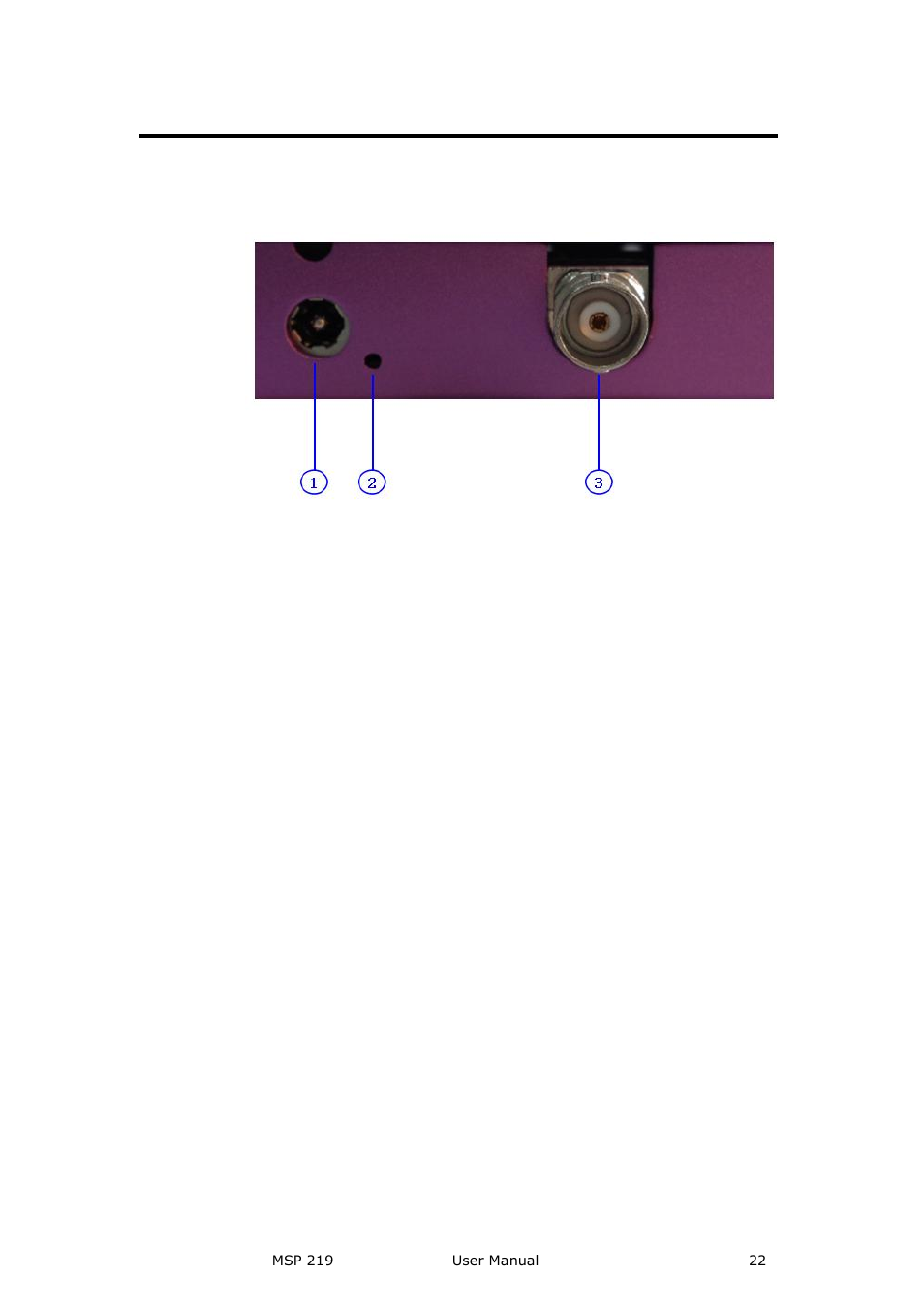 Input and power interface, Power interface, Power indicator | Sdi input, Hard orientation | RGBLink MSP 219 User Manual User Manual | Page 22 / 31