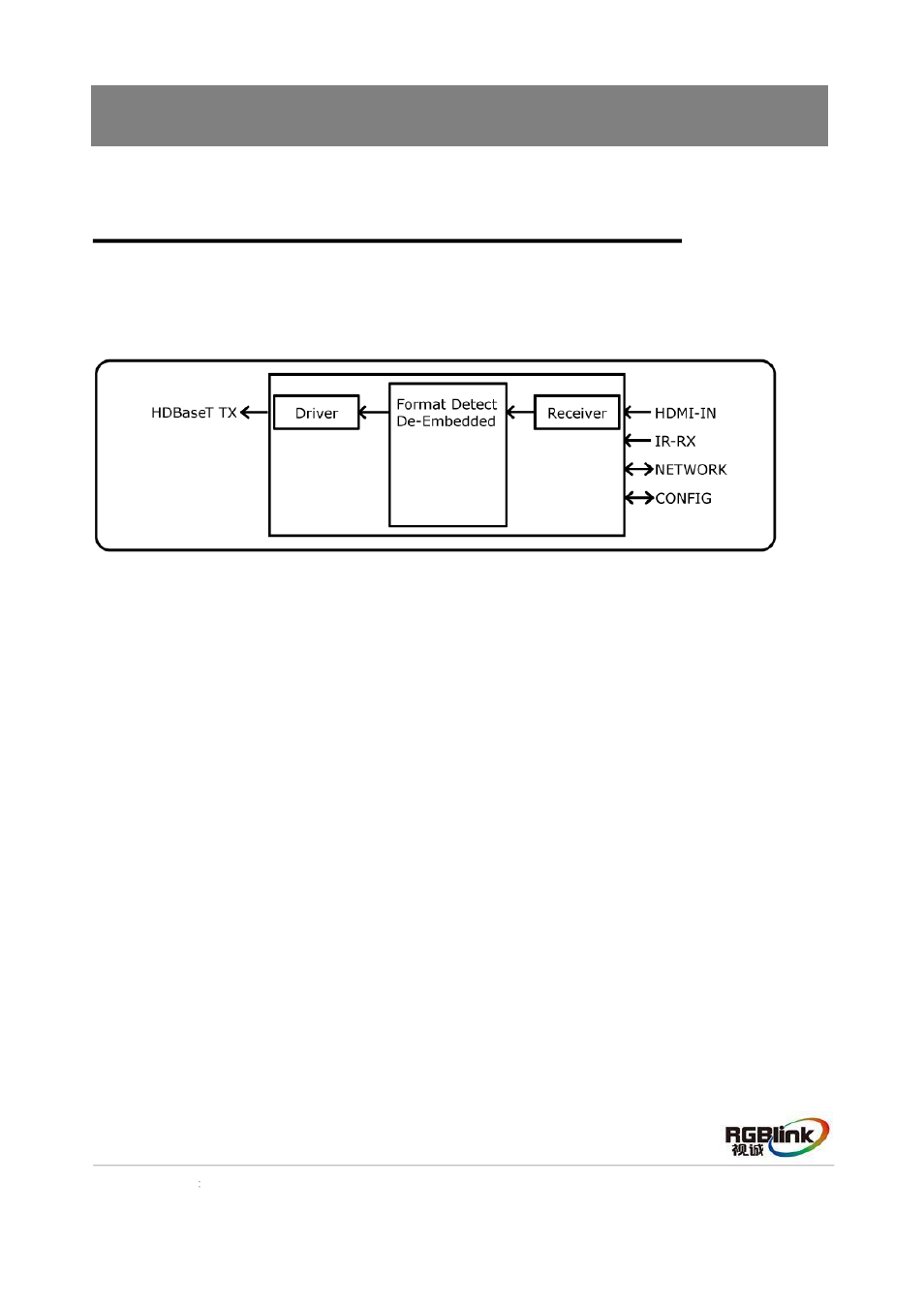 Operation manual, Msp 215 hdmi extender tx, Function block diagram | Operating principle | RGBLink MSP 215 User Manual | Page 7 / 11