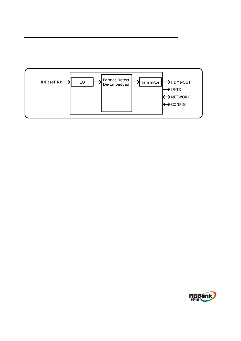 Msp 215 hdmi extender rx, Function block diagram, Operating principle | RGBLink MSP 215 User Manual | Page 8 / 11