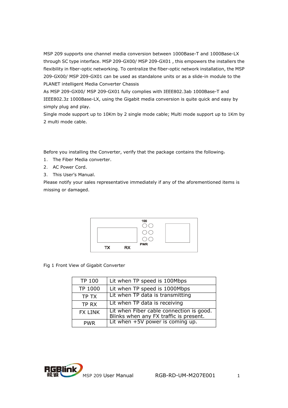 RGBLink MSP 209 User Manual User Manual | Page 4 / 6