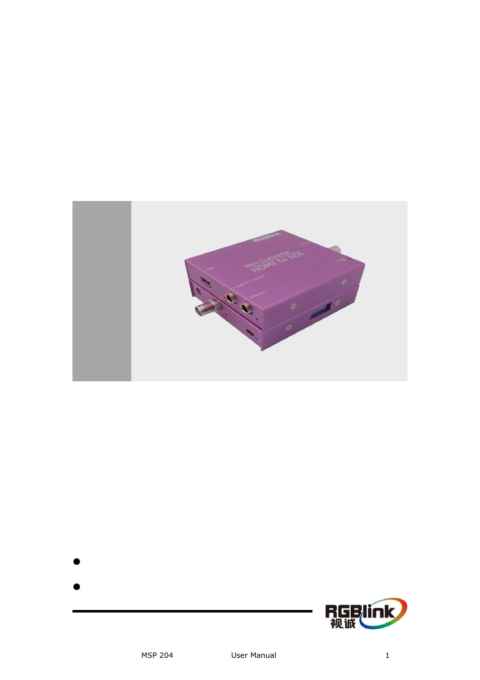 RGBLink MSP 204 User Manual User Manual | 33 pages