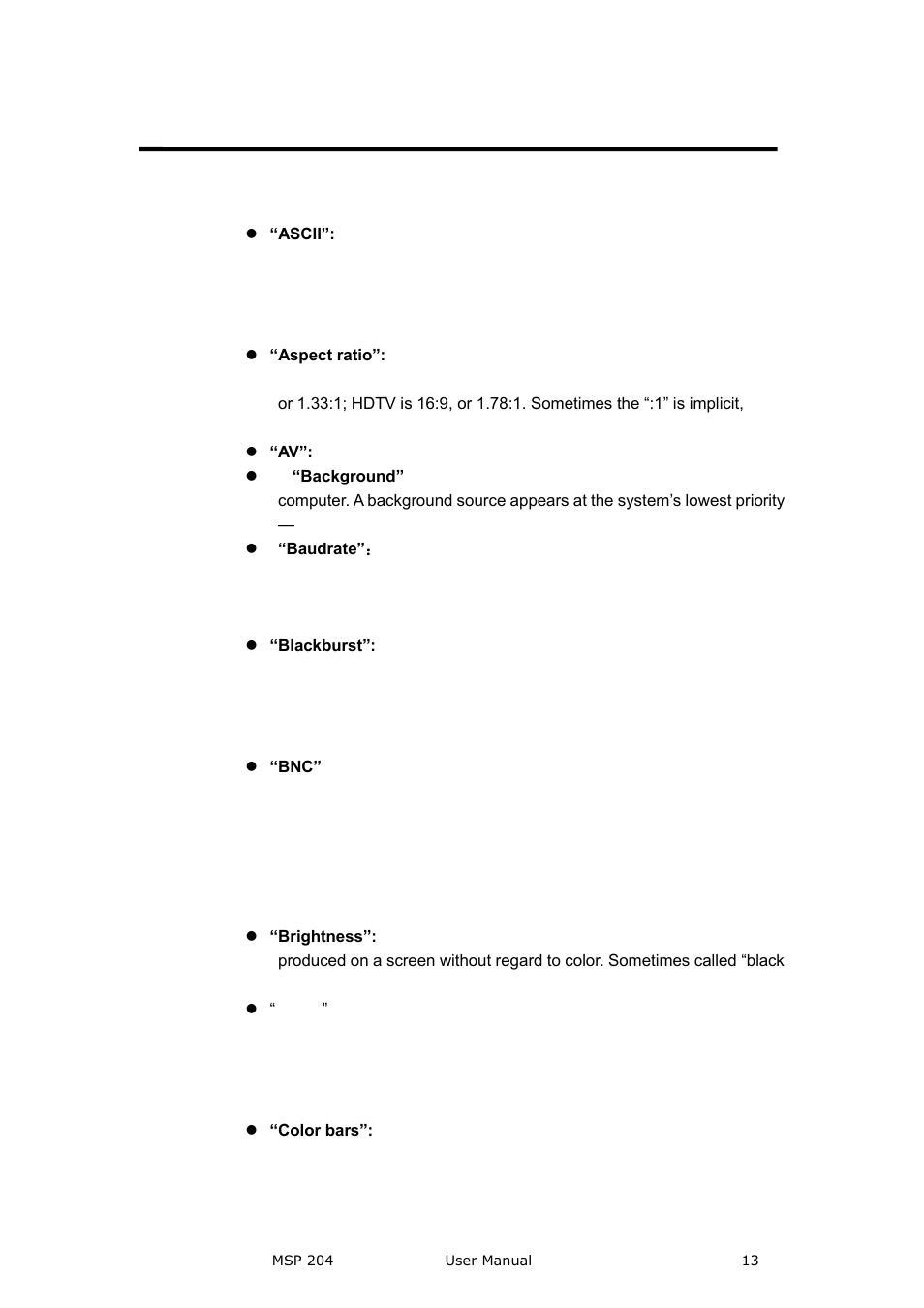 Term and definitions, Terms and definitions, Brief introduction | RGBLink MSP 204 User Manual User Manual | Page 13 / 33