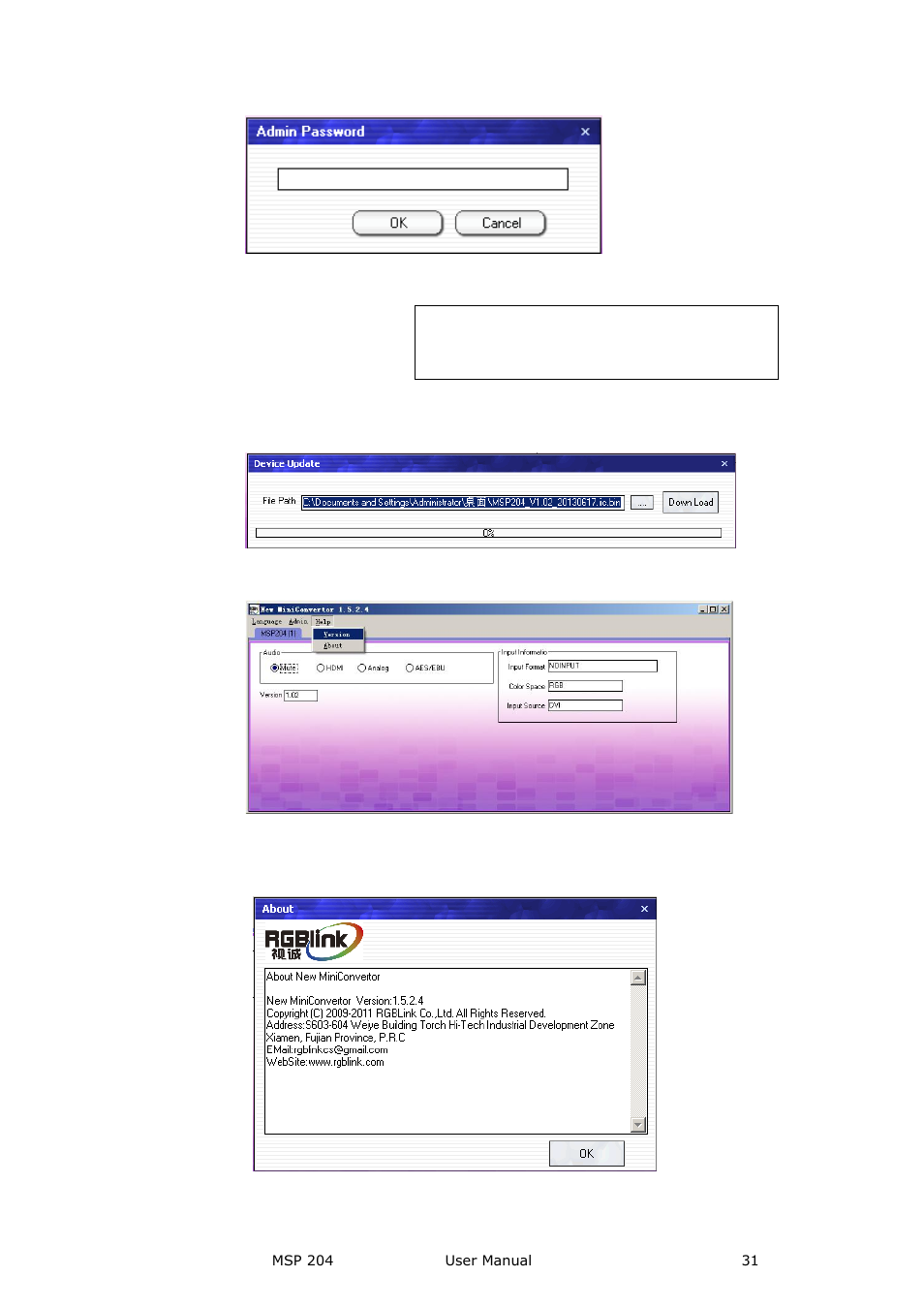 Help | RGBLink MSP 204 User Manual User Manual | Page 31 / 33