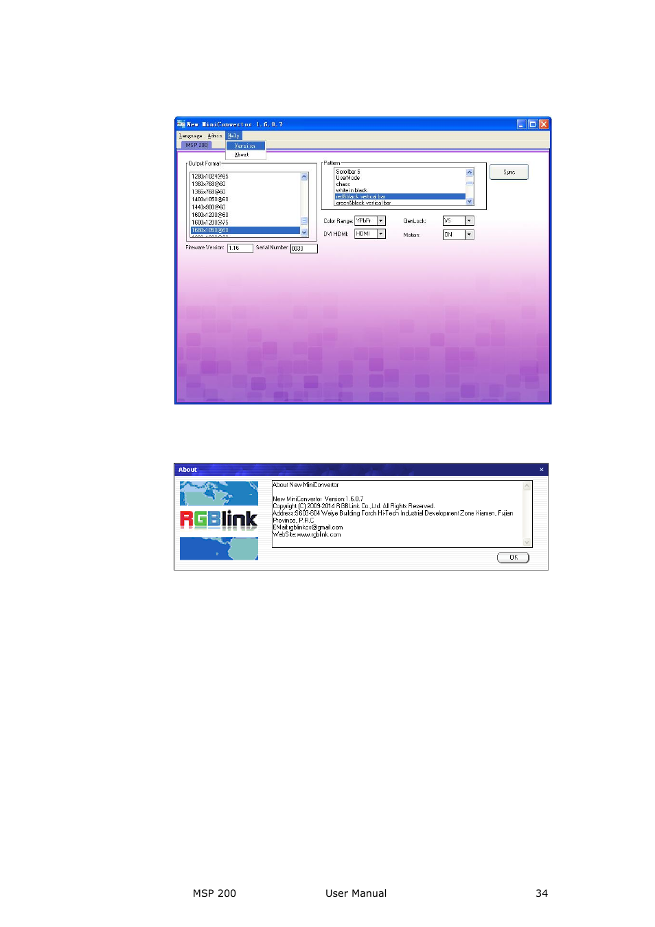 Help | RGBLink MSP 200 User Manual User Manual | Page 34 / 37