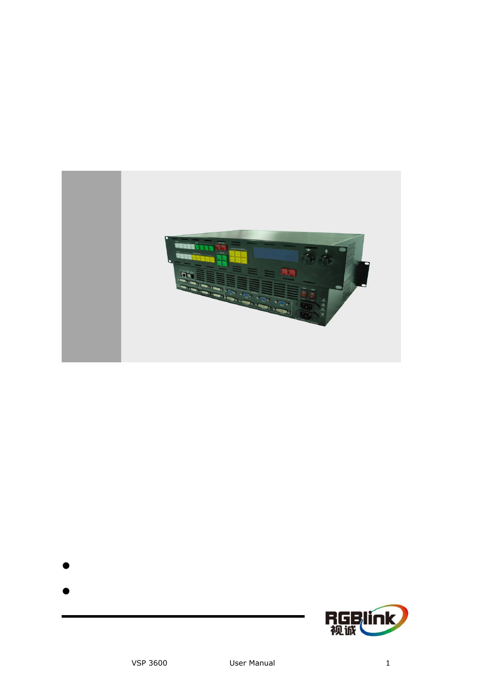 RGBLink VSP 3600 User Manual User Manual | 133 pages