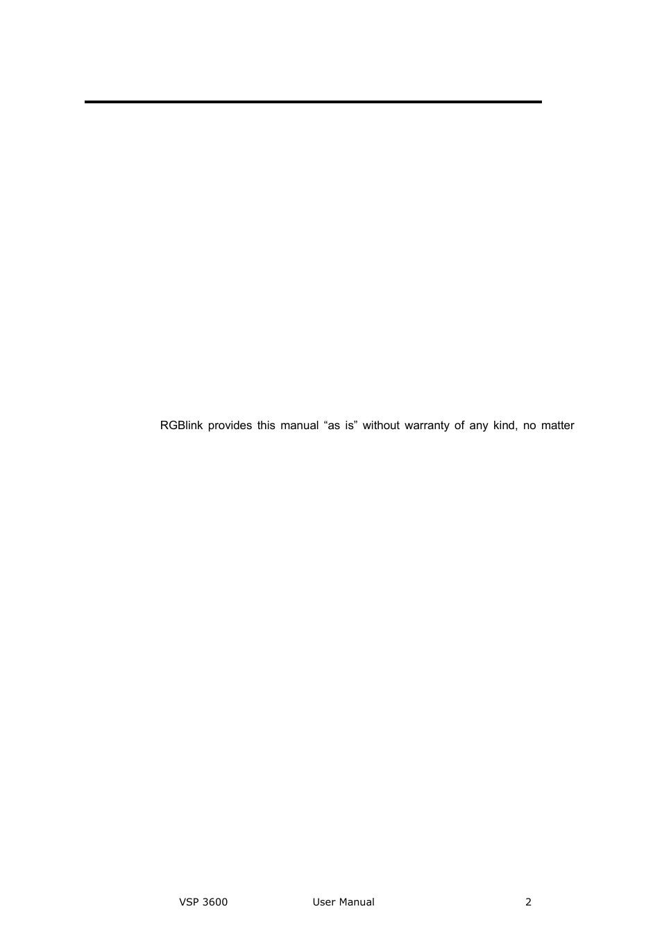 Vsp 3600· user manual, Copyright, Notice | Federal communications commission (fcc) statement, Guarantee and compensation | RGBLink VSP 3600 User Manual User Manual | Page 2 / 133