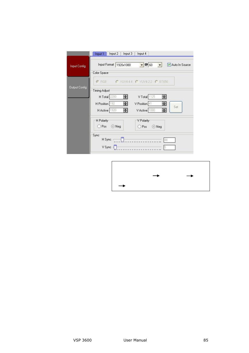 Communication software guideline, Output config | RGBLink VSP 3600 User Manual User Manual | Page 85 / 133